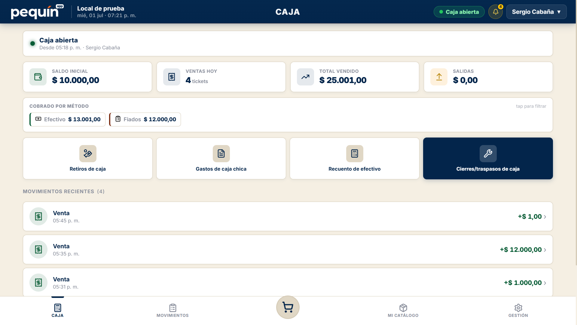 Cierre de caja en Pequín