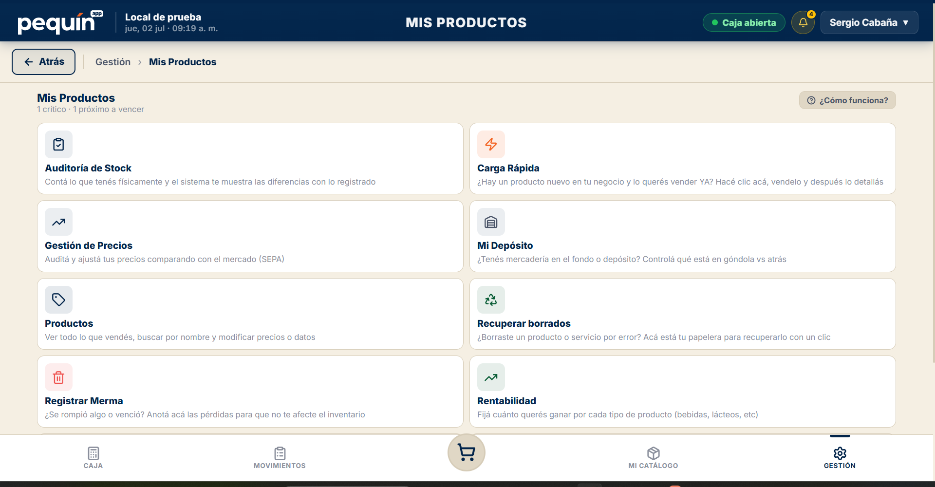 Panel de gestión de Pequín
