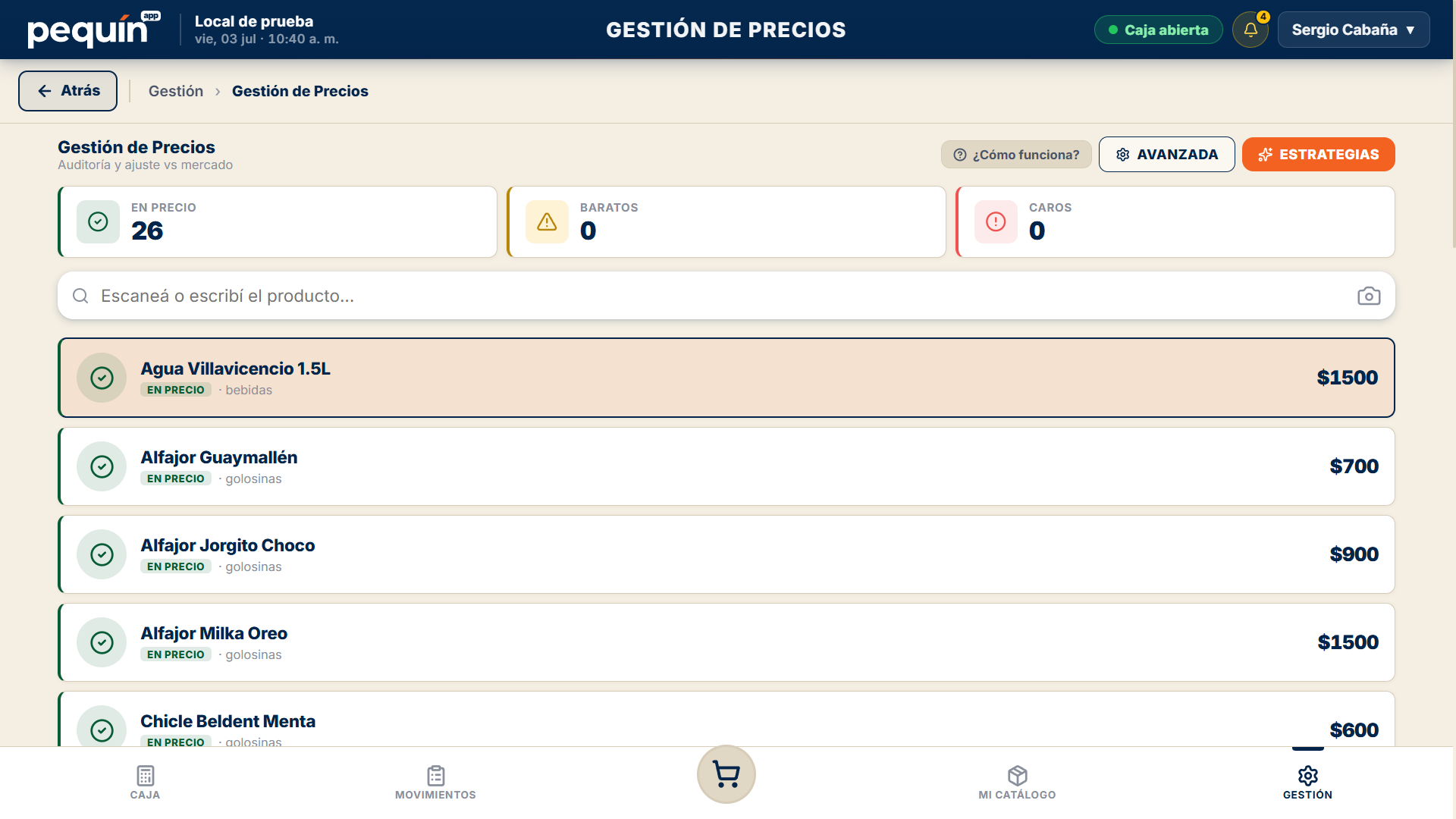 Gestión de precios en Pequín