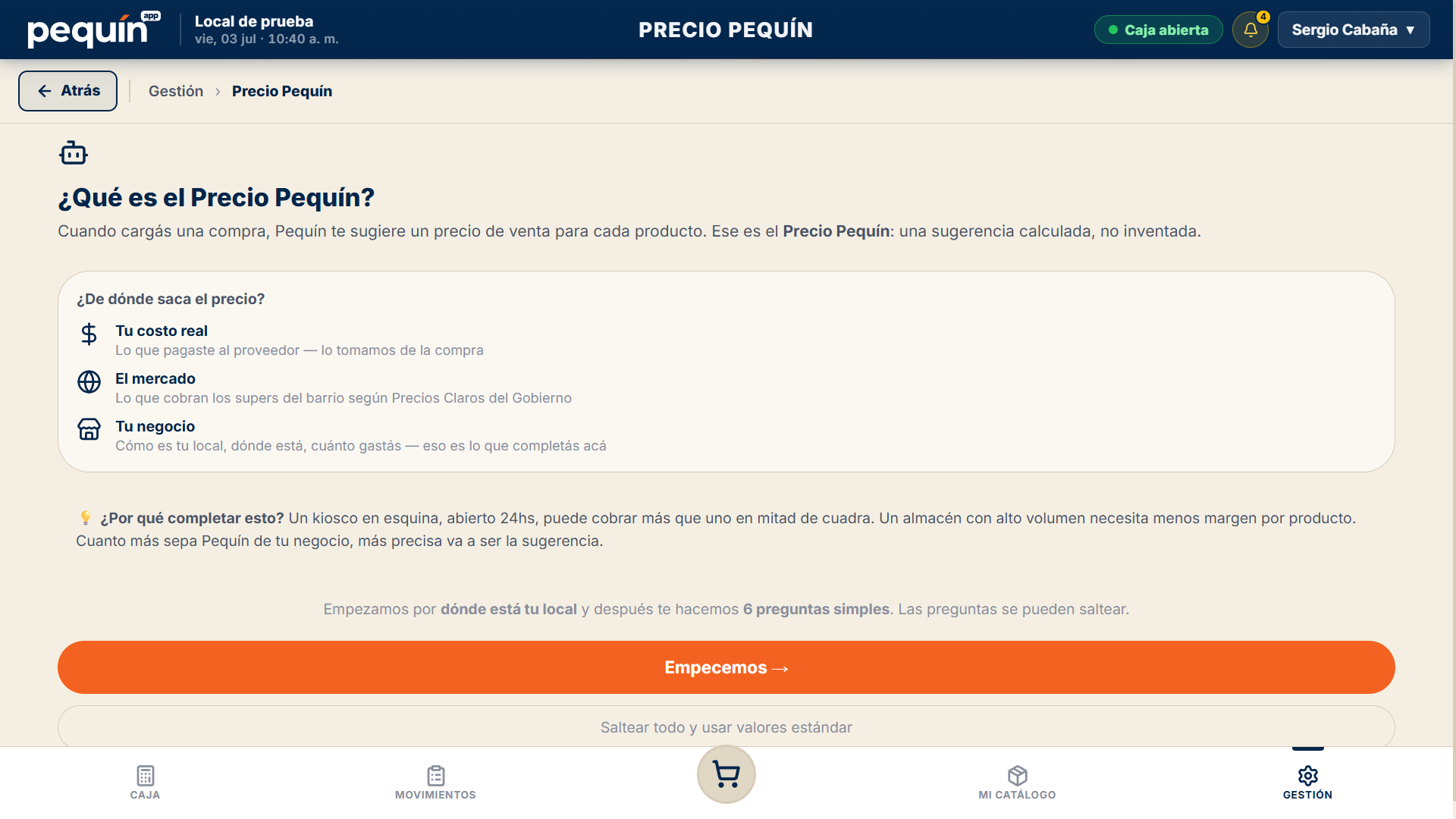 Precio Pequín en la app