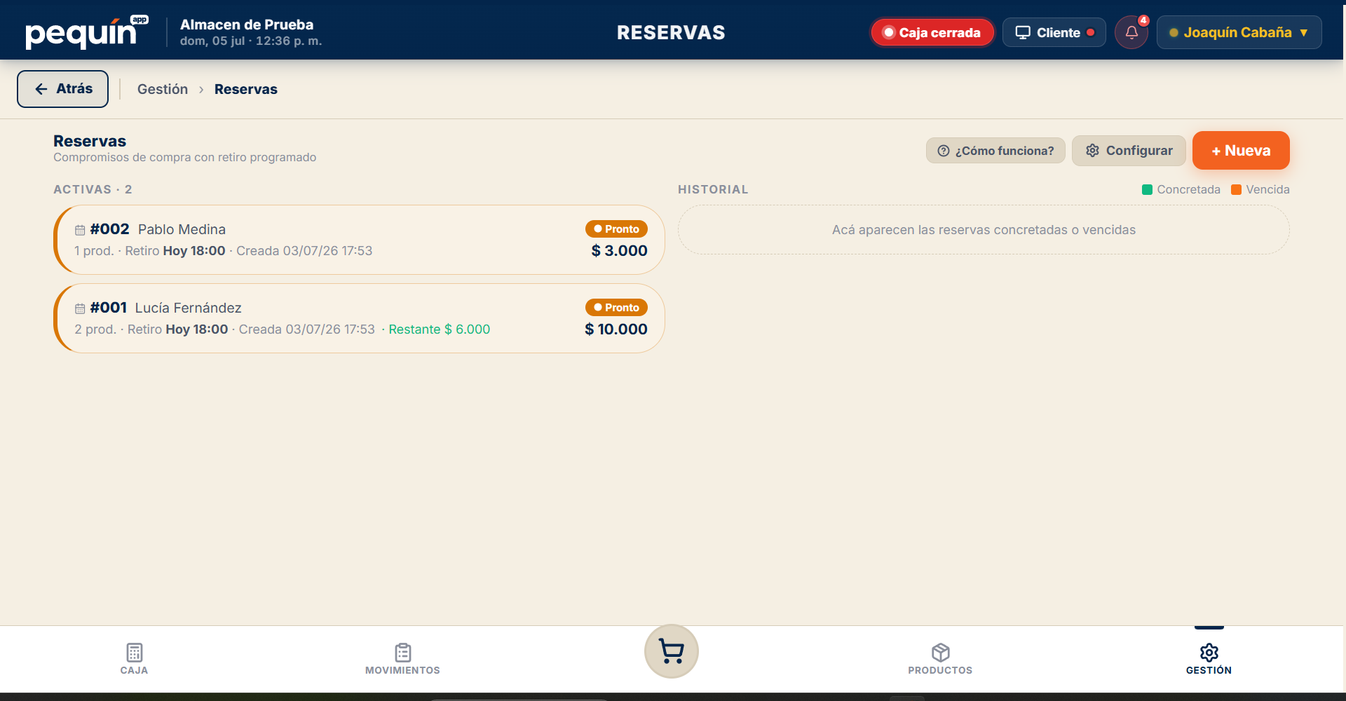 Reservas y señas en Pequín
