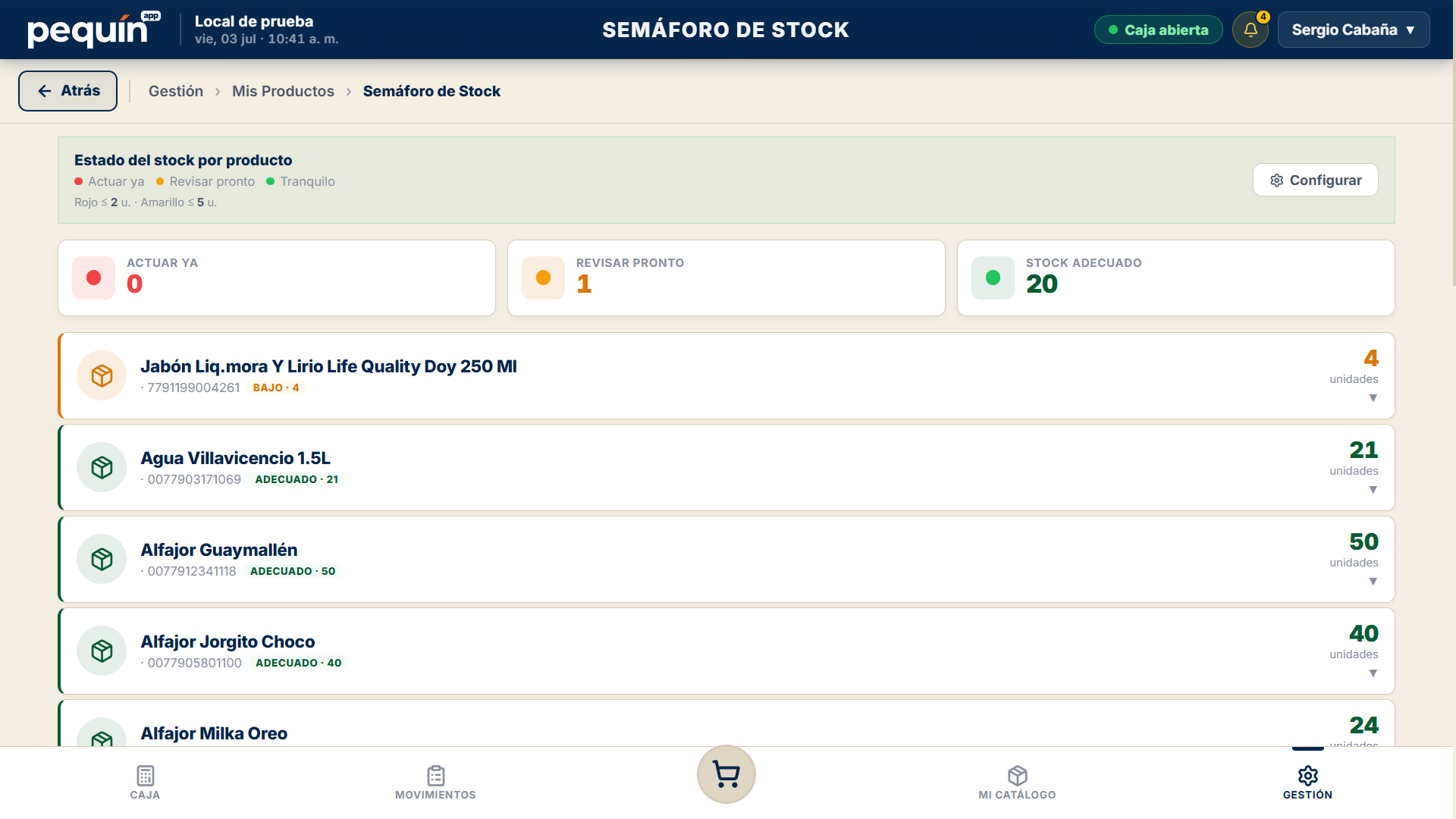 Semáforo de stock en Pequín