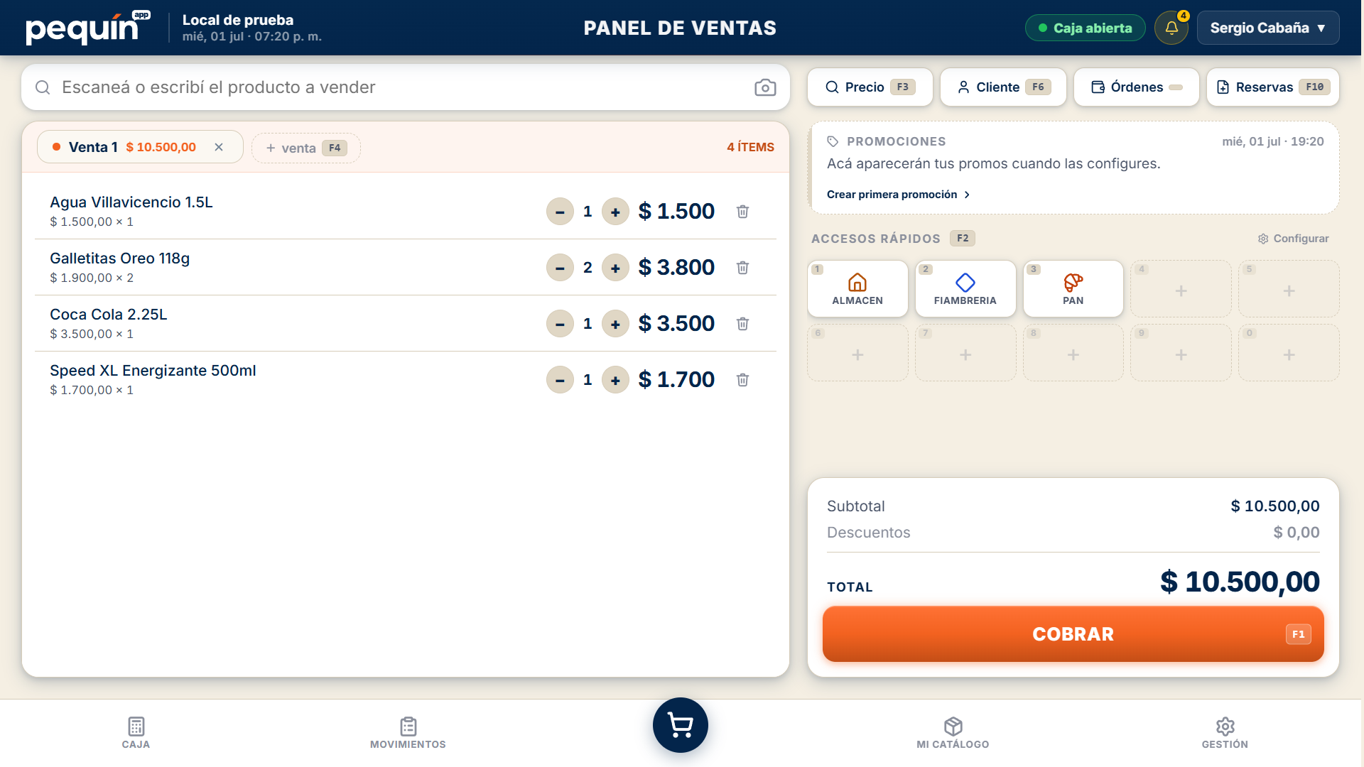 Panel de ventas de Pequín